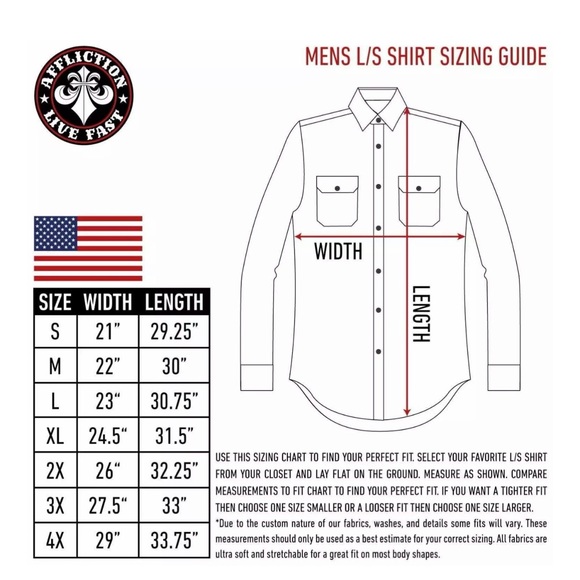 Affliction Men's Button Down Shirt Wayward Embroidered Biker - Picture 6 of 6